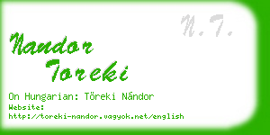 nandor toreki business card